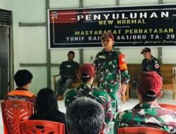 TNI Edukasi Masyarakat Perbatasan Tentang Protokol Kesehatan New Normal