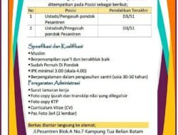 Loker Batam: Pondok Pesantren Modern Al-Badariyyah Batam