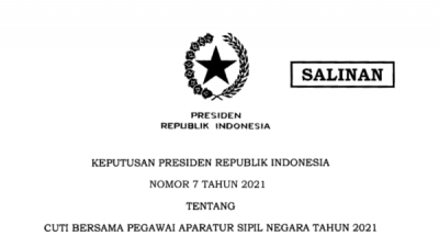 Jokowi Keluarkan Keppres Cuti Bersama Pegawai ASN Tahun 2021