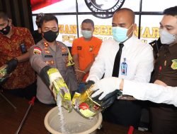 Pemusnahan Barang Bukti Sabu Seberat 3.057,27 Gram