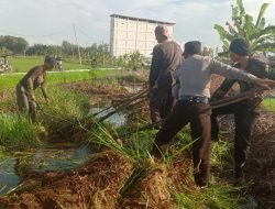 Bukti Polri Hadir di Tengah Masyarakat, Bhabinkamtibmas Desa Sendaur Ikut Goro