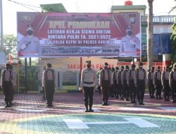 45 Siswa SPN Polda Kepri Diktukba Polri Laksanakan Latja di Polres Karimun