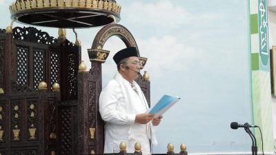 Sholat Idul Adha di Masjid Jami’Baiturrahim Tarempa, Ansar Didaulat Sebagai Khatib