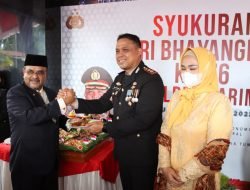 Polres Karimun Melaksanakan Kegiatan Puncak Upacara Dan Syukuran Hari Bhayangkara Ke-76