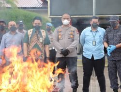 Satresnarkoba Polres Karimun Gelar Pemusnahan Barang Bukti Narkotika Jenis Ganja Kering Sebanyak 30.412