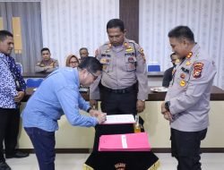 Kapolres Meranti Bersama Pimpinan Perbankan Tandatangani MoU Pam Obvit 2023