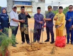 PT Timah Tbk Bersama Masyarakat Dan Pemuda Tanjung Berlian Tanam Bibit Cemara