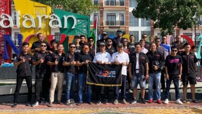 HUT Ke-9 Komunitas Lancer Batam, Isdianto dan SMN Konvoi Bersama Bawa Bendera Palestina