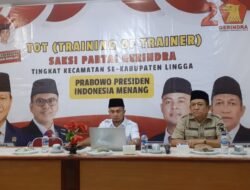 DPC Partai Gerindra Lingga Gelar TOT Bagi Peserta Saksi Tingkat Kecamatan Se Kabupaten Lingga