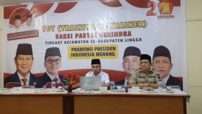 DPC Partai Gerindra Lingga Gelar TOT Bagi Peserta Saksi Tingkat Kecamatan Se Kabupaten Lingga