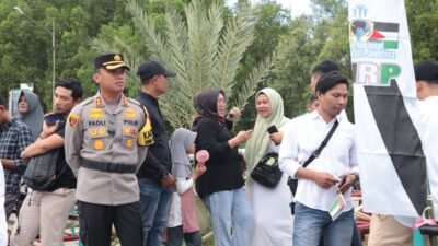 Berikan Rasa Aman, Kapolres Karimun Pimpin Pengamanan Aksi Solidaritas Palestina
