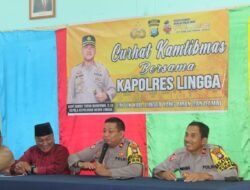 KabagOps Polres Lingga Sambangi Desa Tanjung Harapan Gelar Curhat Kamtibmas