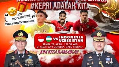 Kapolres Lingga Kembali Gelar Nobar Timnas Indonesia Vs Uzbekistan Nanti Malam, Ada Doorprize Bagi Yang Beruntung