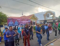 Sambut HUT Bhayangkara Ke 78, Polsek Moro Gelar Senam Bersama dan Bazar Gratis