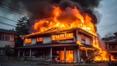 Breaking News! Satu Rumah di Kuala Raya Singkep Barat Ludes Dilahap Si Jago Merah