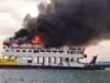 Kapal Roro KMP Mulia Nusantara Terbakar di Pelabuhan Telaga Punggur, Evakuasi Masih Berlangsung