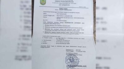 Dishub Batam Terbitkan Surat Tugas Juru Parkir di Ocarina Tanggal 12 Januari