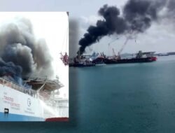 Kapal Elsa Regent Bermuatan Minyak Mentah Terbakar di PT ASL Shipyard Batam