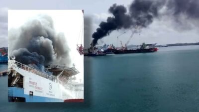 Kapal Elsa Regent Bermuatan Minyak Mentah Terbakar di PT ASL Shipyard Batam