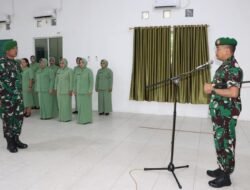 Dandim 0317/TBK Pimpin Korps Raport Pindah Satuan, Apresiasi Pengabdian Letda Inf. Riza Wahyudi